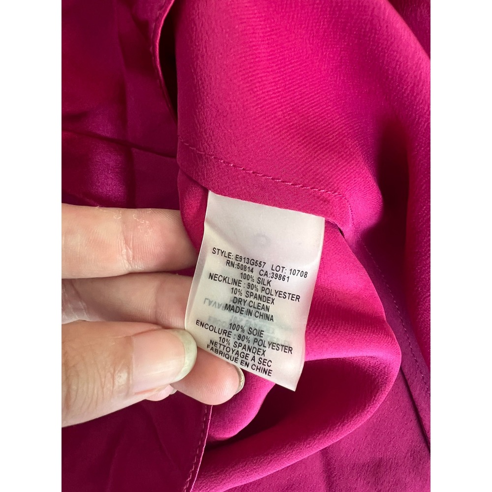 Elie Tahari Twisted Halter Silk top in Fuchsia Pink - Picture 4 of 4